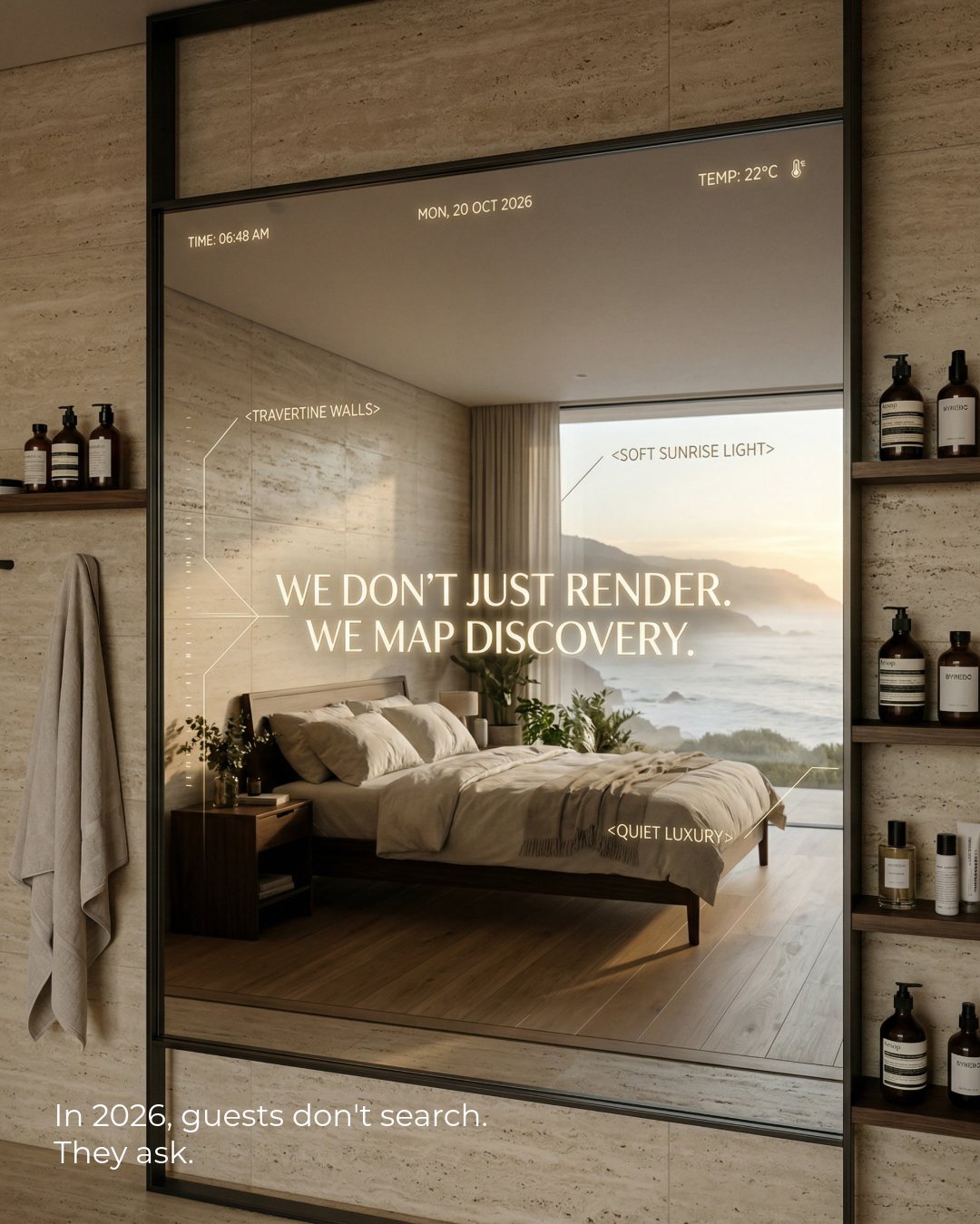 Smart mirror luxury bedroom