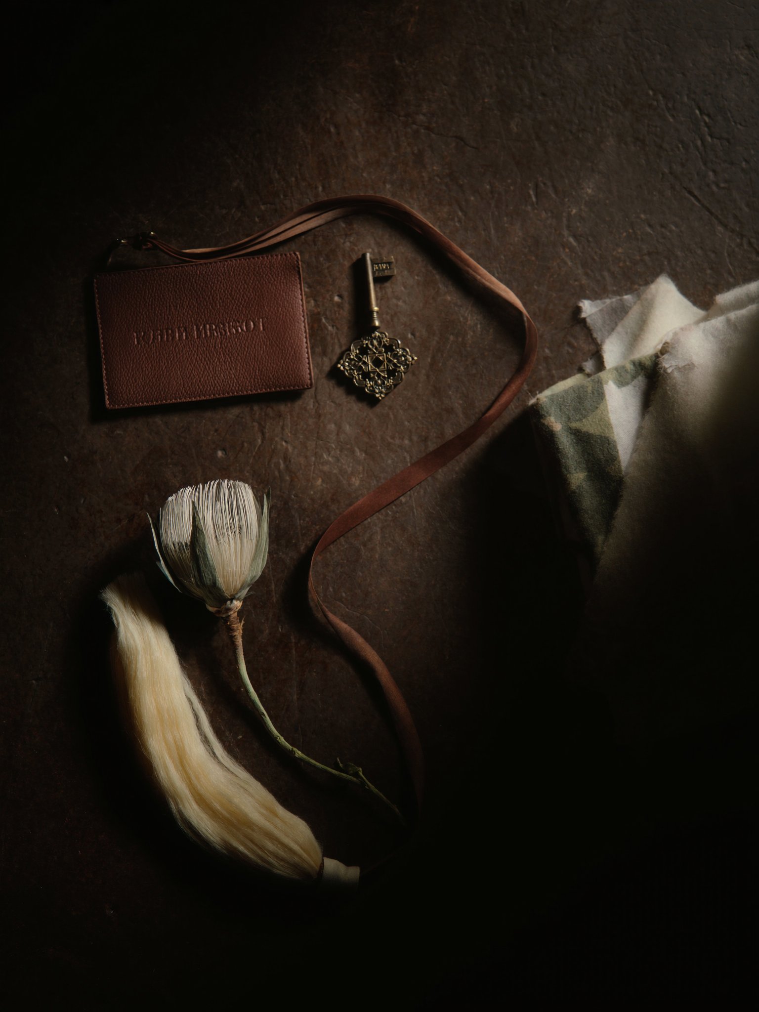 Hotel key flatlay