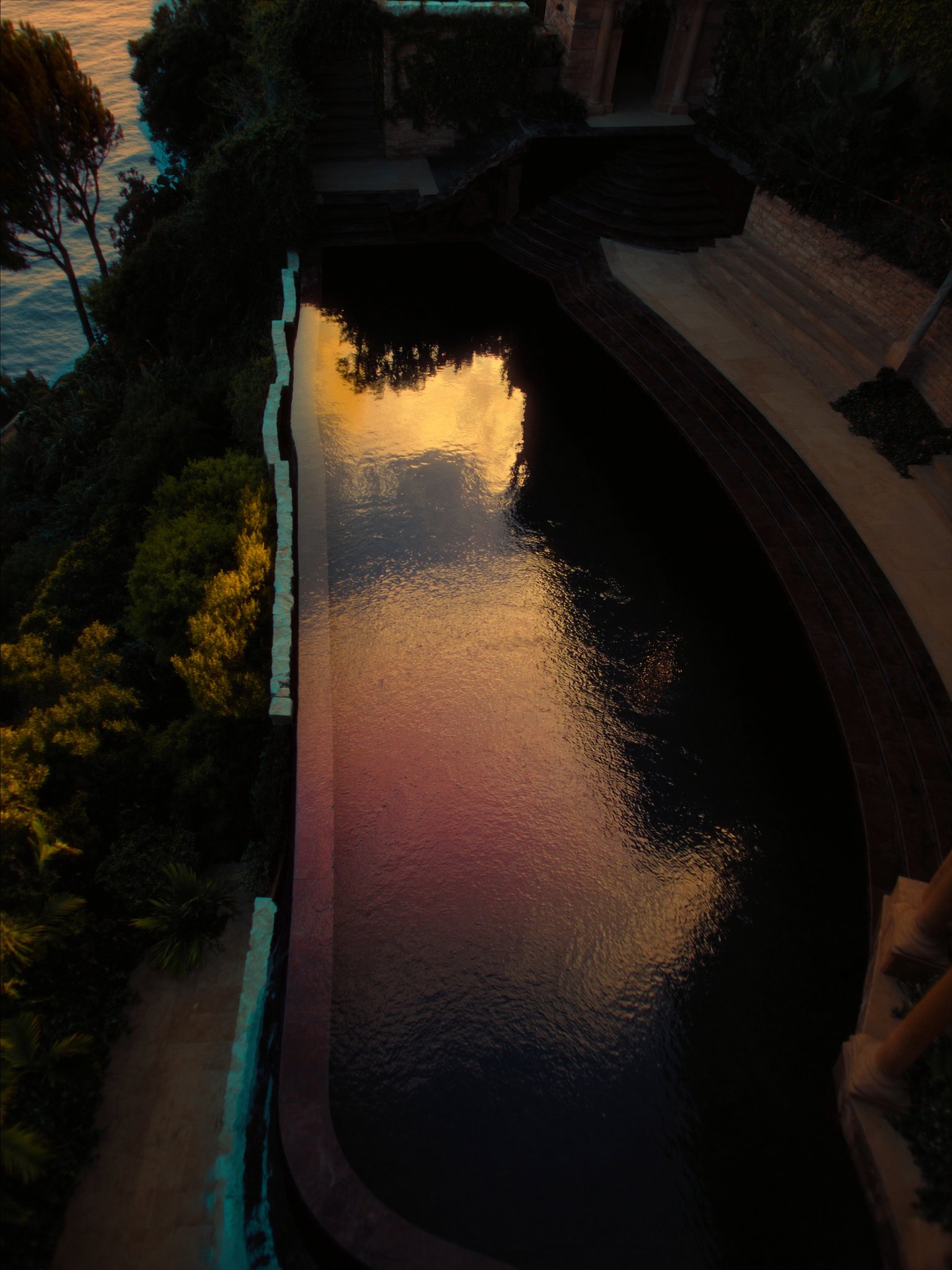 Infinity pool at dusk